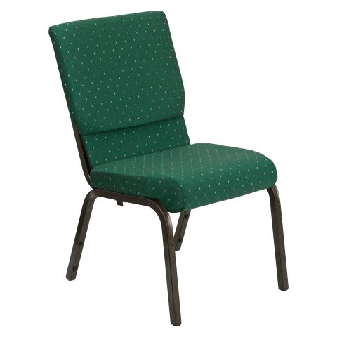 Green chair with gold flecks
